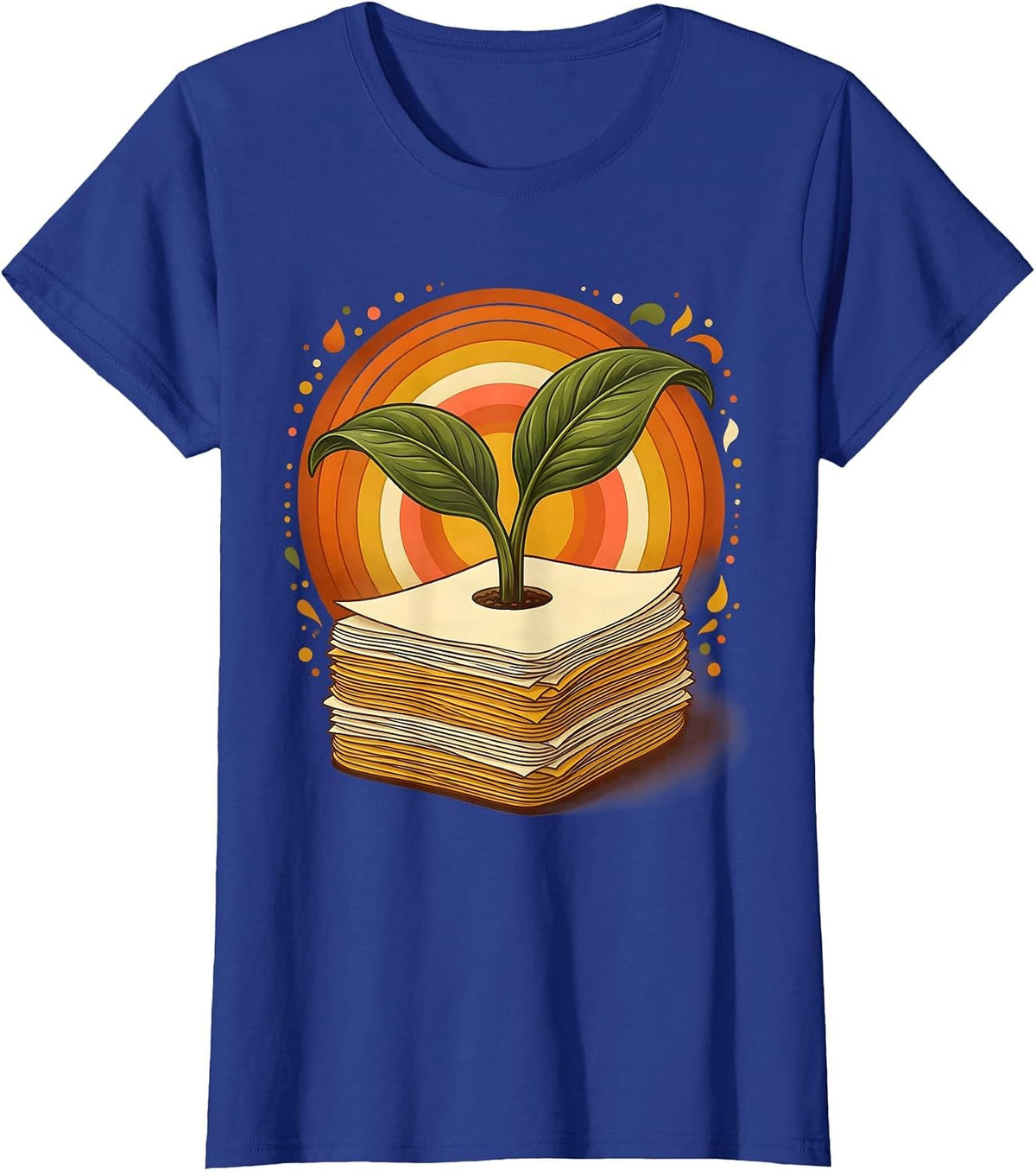 Women's Special Education Teacher Seedling Growth Graphic T-Shirt - Royal Blue