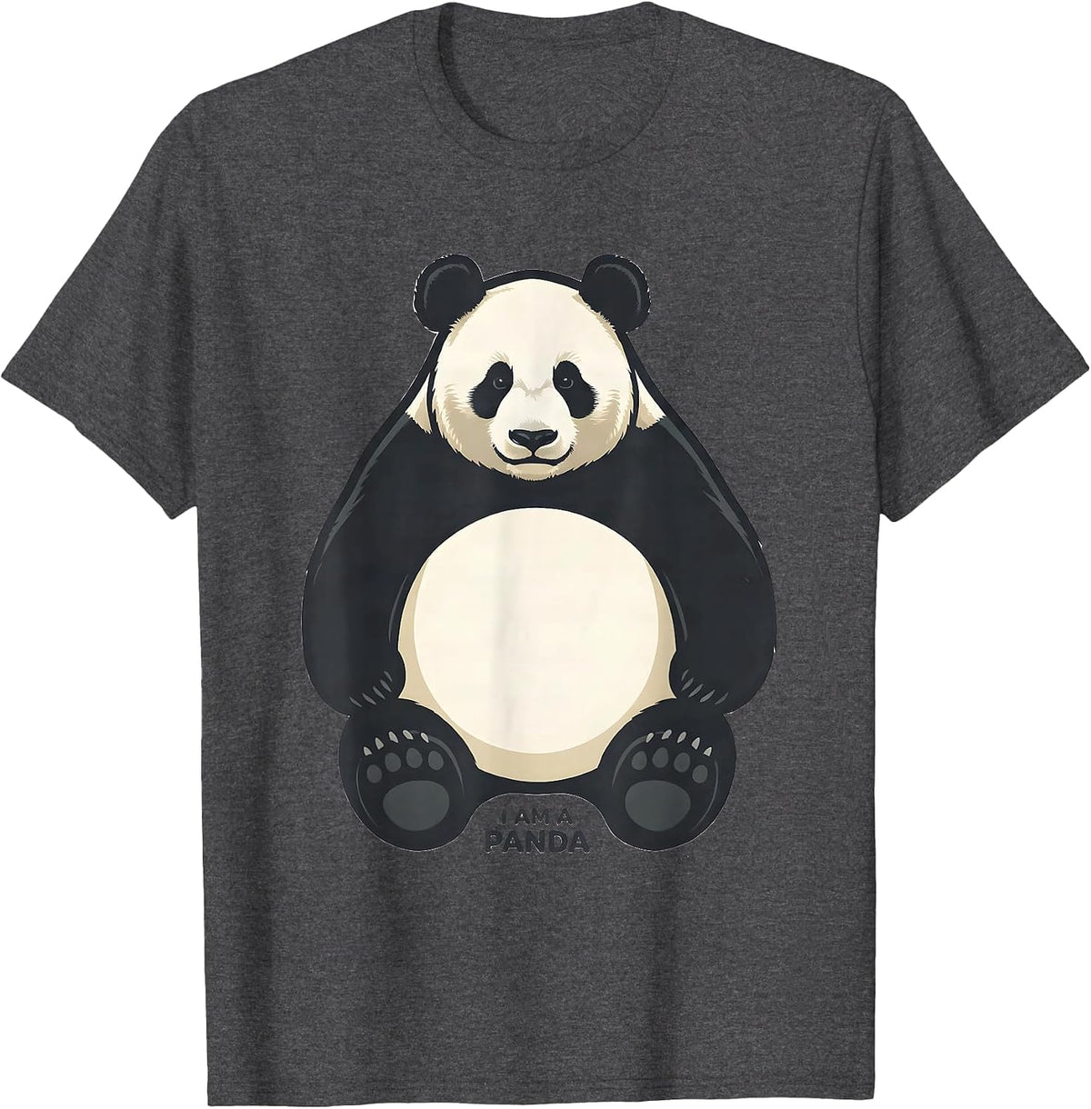 Men's I Am a Panda Costume Animal Matching Halloween Group T-Shirt - Dark Heather Grey