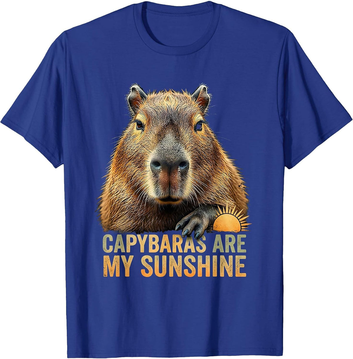 Men's Capybaras Are My Sunshine Funny Animal Meme Gamer Gift T-Shirt - Royal Blue