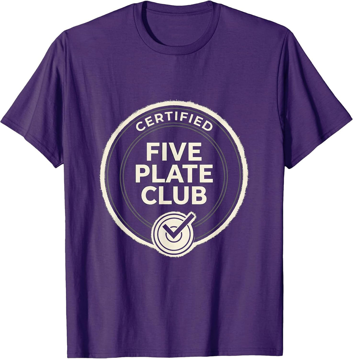 Men's Certified Five Plate Club Funny Gym Motivation Weightlifter T-Shirt - Purple