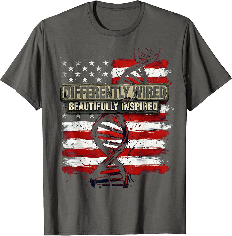 Differently Wired Beautifully Inspired Down Syndrome T-Shirt - Asphalt Grey