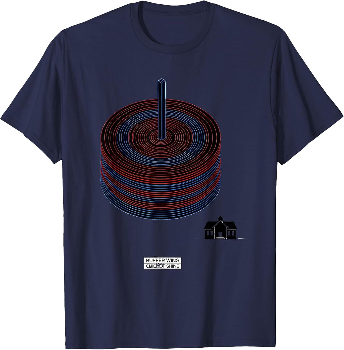 Buffer Wing Chief Of Shine Funny School Custodian T-Shirt - Navy Blue
