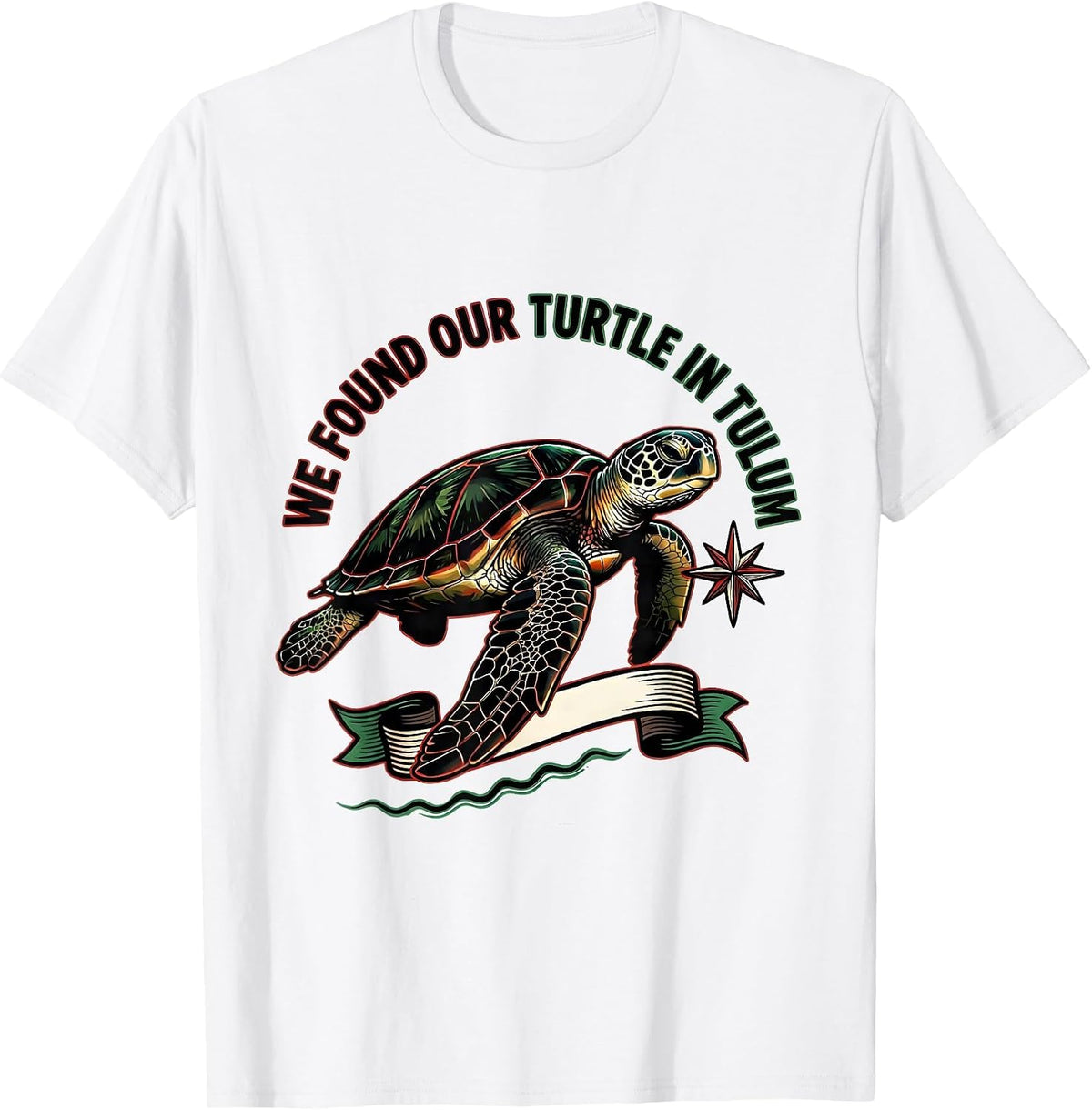 Men's We Found Our Turtle In Tulum Tattoo Sea Turtle Ocean Animal T-Shirt - White