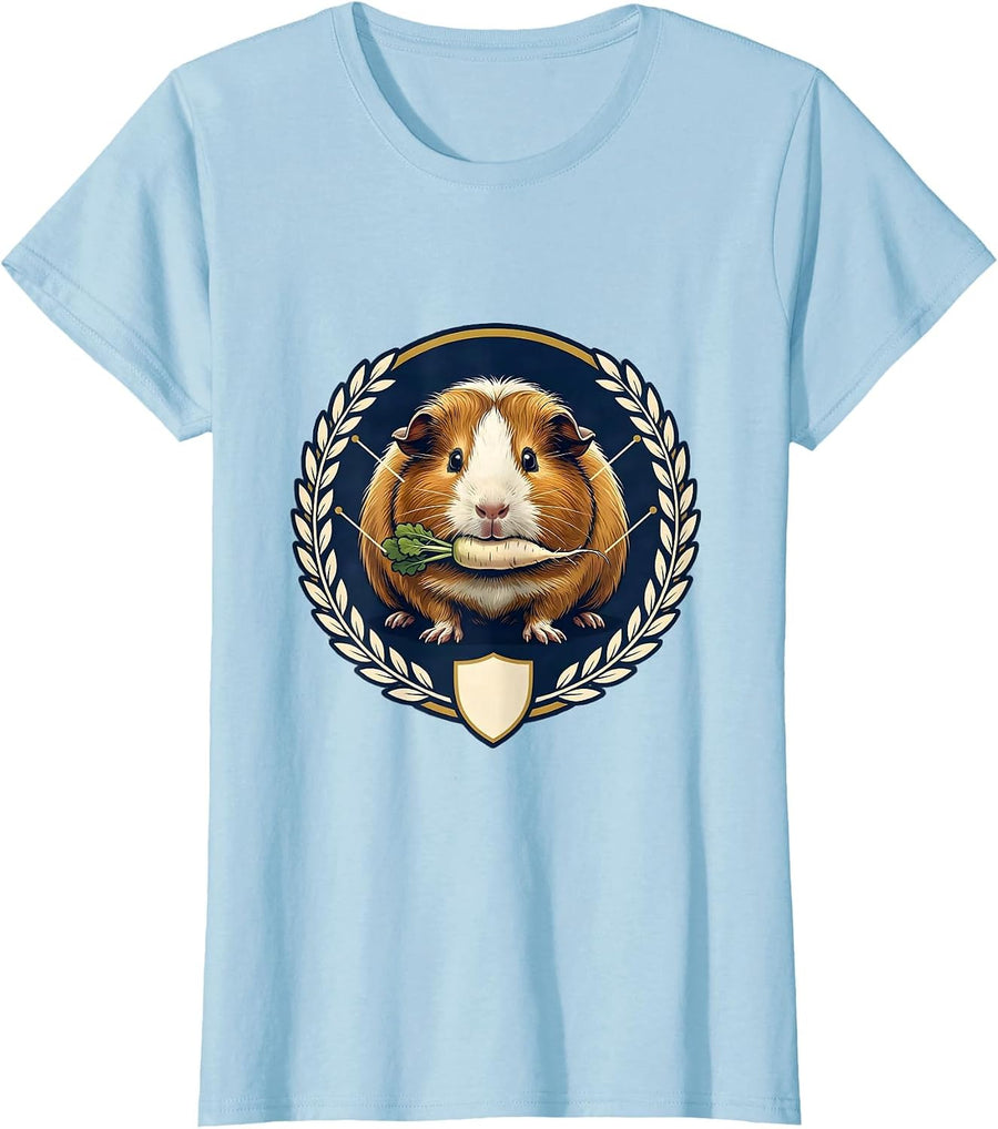 Women's Guinea Pig Seal Pig Lover Funny Animal Humor T-Shirt - Baby Blue