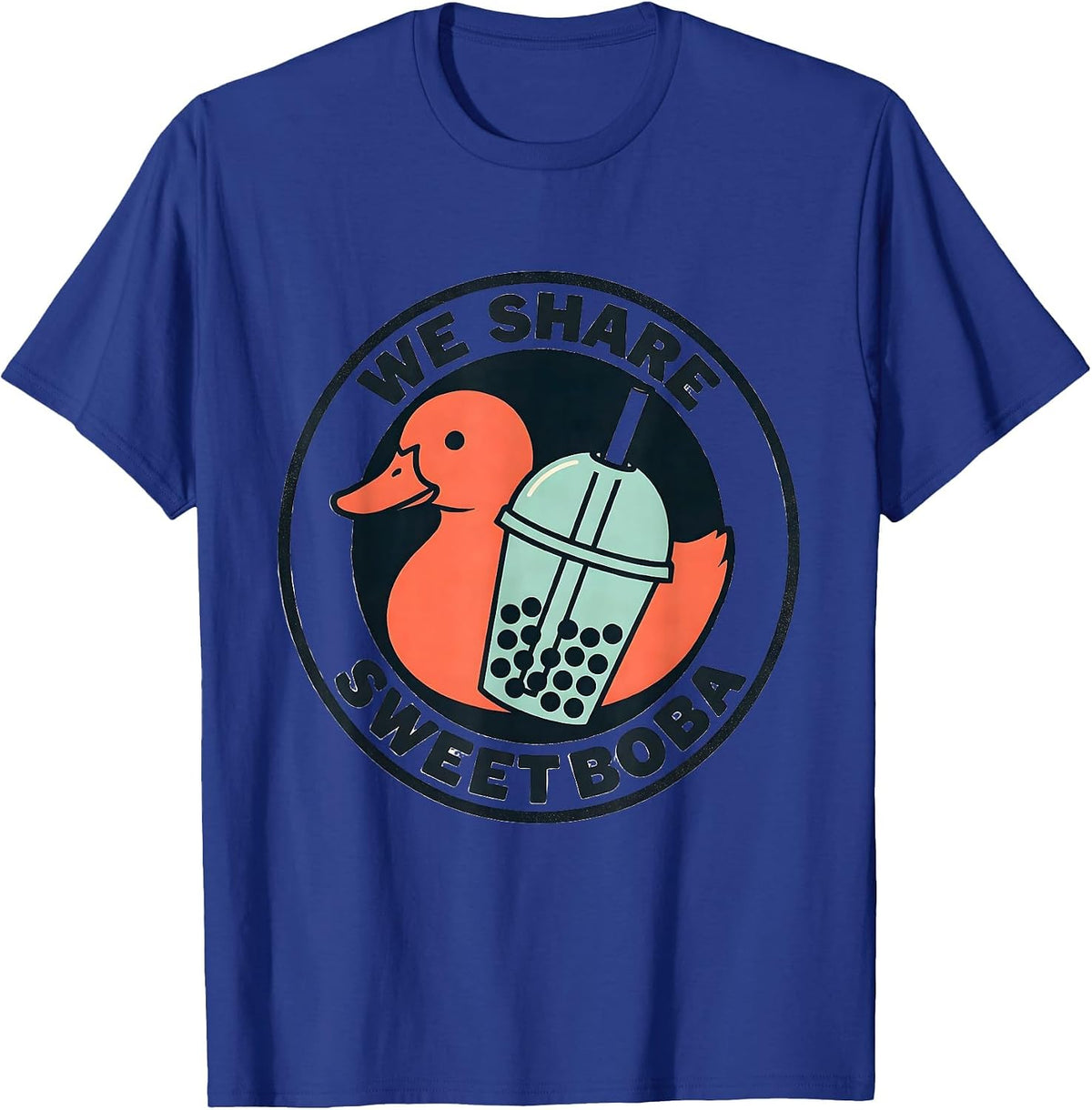 We Share Sweet Boba Cute Kawaii Anime Animal Boba Tea Lover T-Shirt - Royal Blue