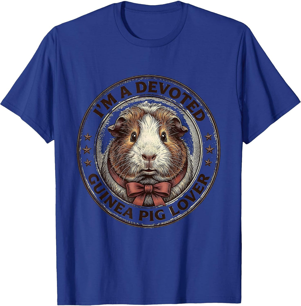 Men's I'm A Devoted Guinea Pig Lover Funny Farm Animal Humor T-Shirt - Royal Blue