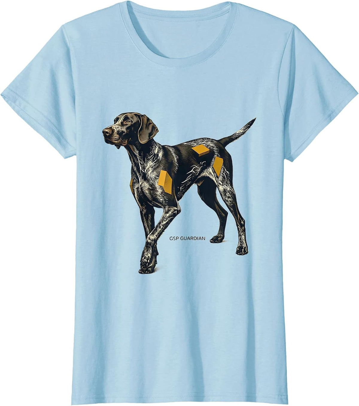 Women's GSP Guardian Midcentury Modern German Shorthaired Pointer T-Shirt - Baby Blue