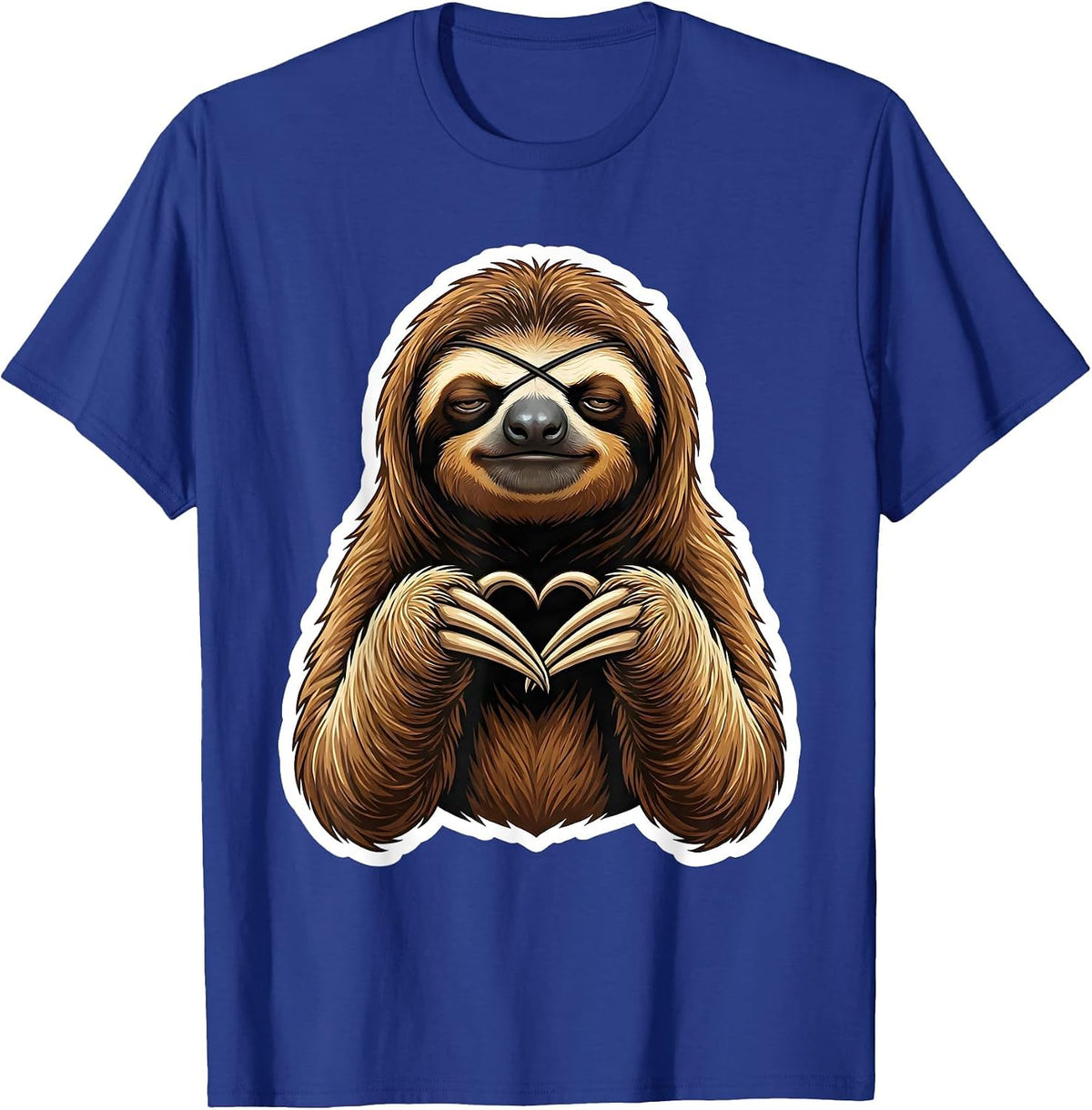 Sloth Silhouette Funny Lazy Animal Lover Humor T-Shirt - Royal Blue