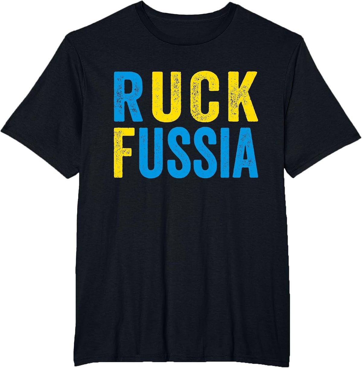 Ruck Fussia Meme I Stand with Ukraine Ukrainian Support T-Shirt - Black