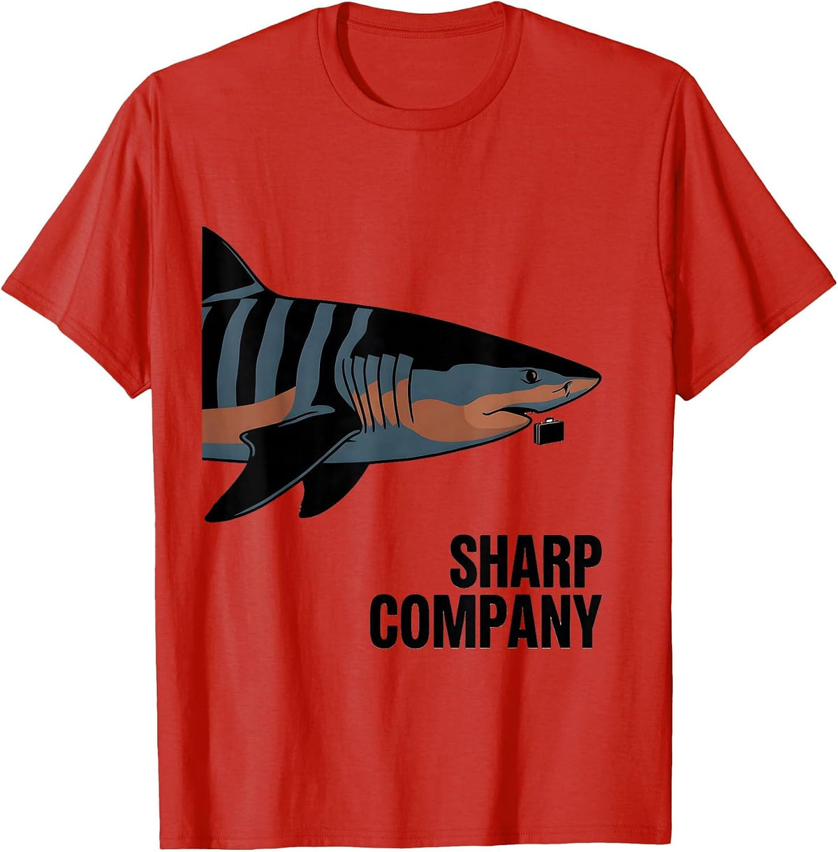 Men's Sharp Company Calm Tiger Shark Marine Biology Ocean Wildlife T-Shirt - Red