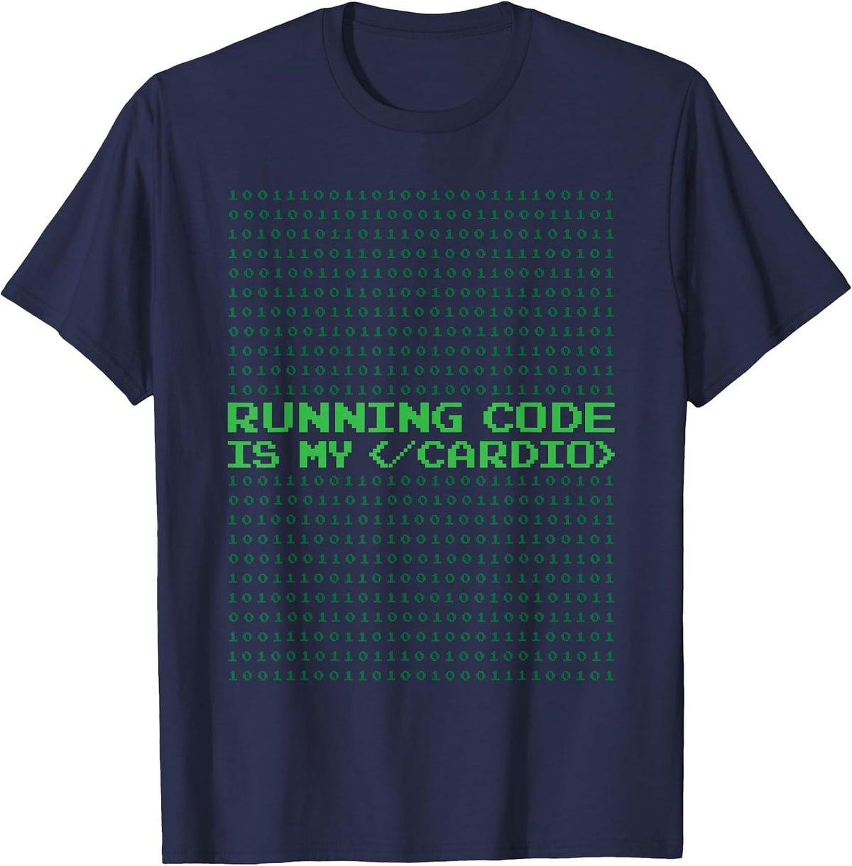 Run Code is My Cardio Programmer Coder T-Shirt - Navy Blue