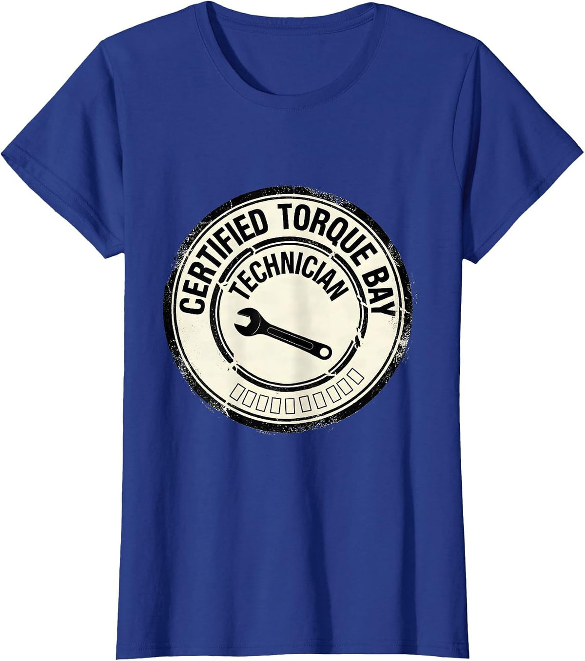 Women's Certified Torque Bay Technician Funny Car Guy Mechanic Humor T-Shirt - Royal Blue