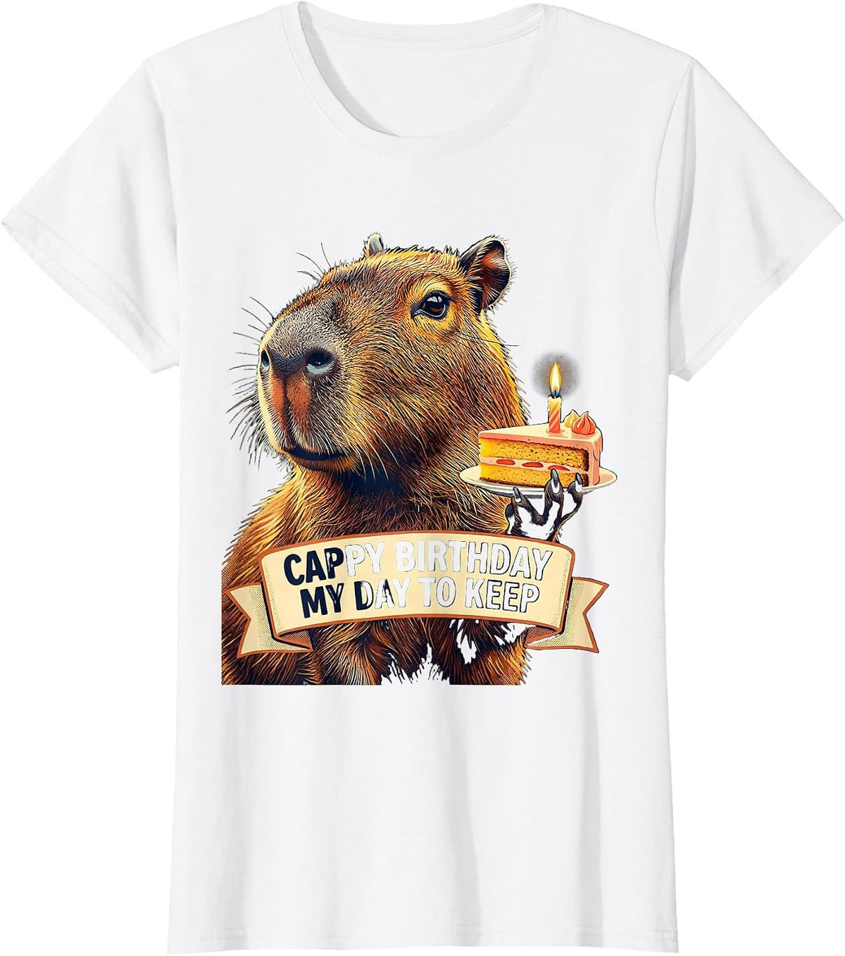 Cappy Birthday My Day To Keep Kawaii Capybara Kids Party T-Shirt - White