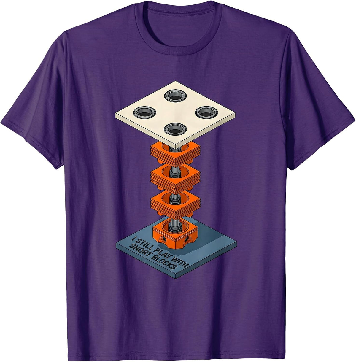 I Still Play With Short Blocks Funny Mechanic Car Engine T-Shirt - Purple