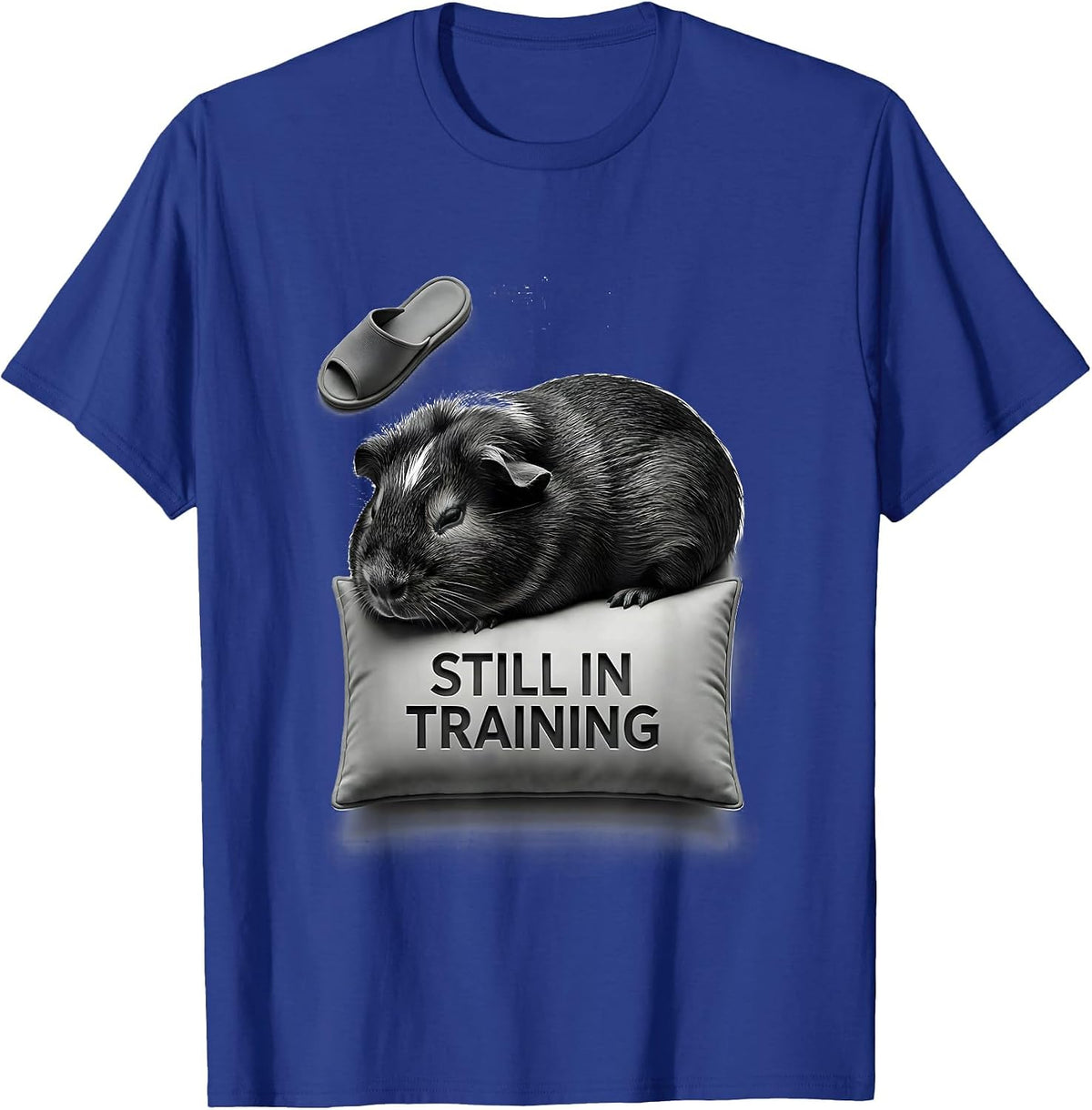 Men's Still In Training Funny Sleepy Guinea Pig Pajama Pet Lover T-Shirt - Royal Blue