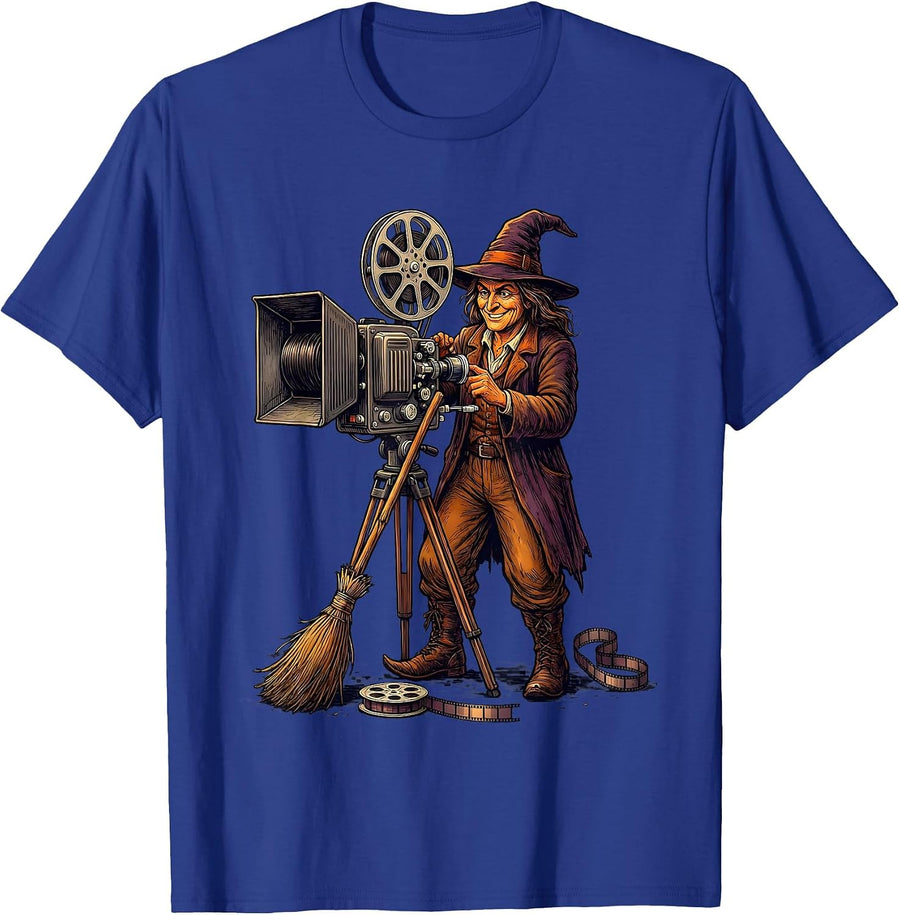 Witch Projectionist Halloween Occupation Humor T-Shirt - Royal Blue