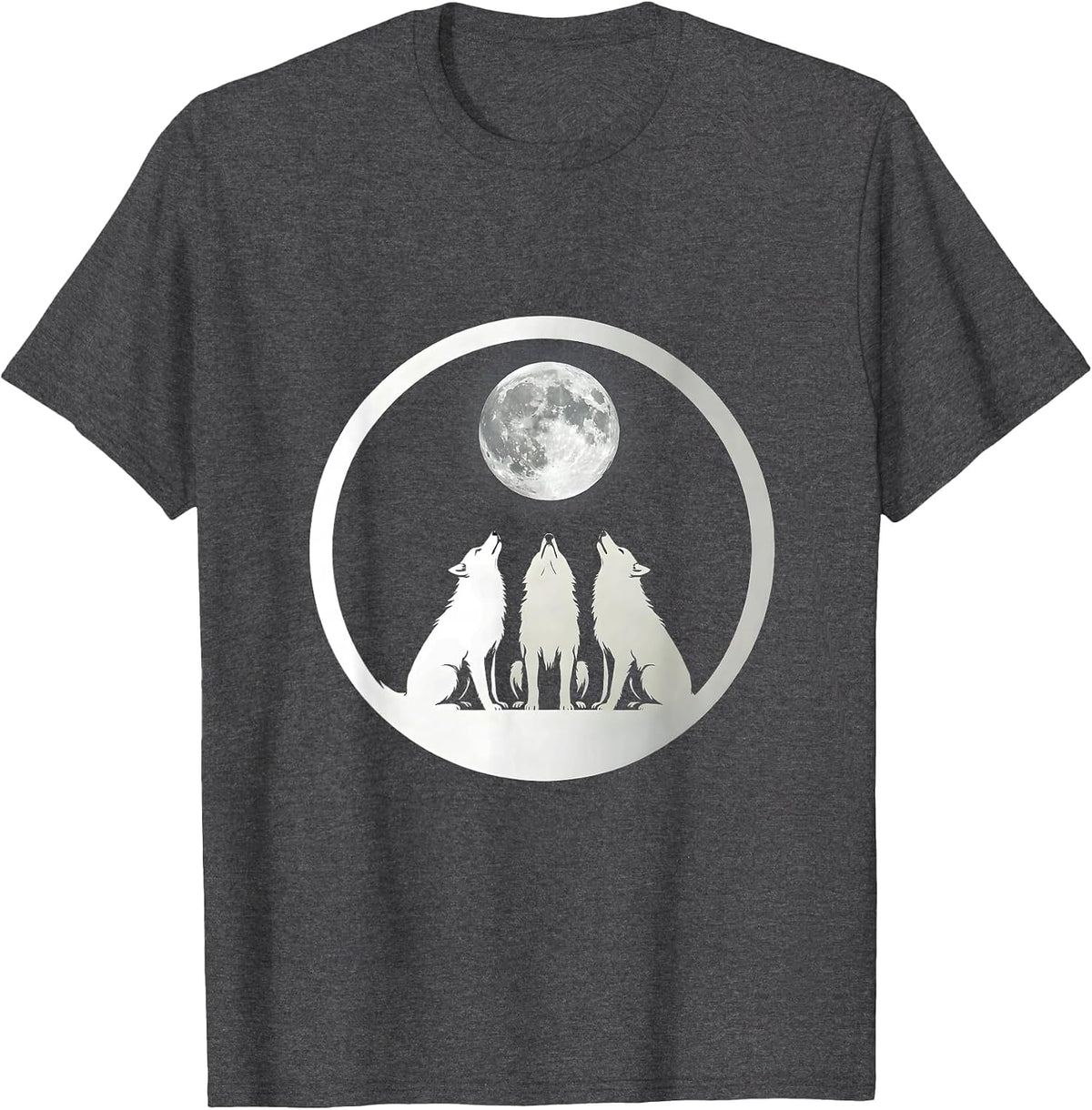 Wolf Pack Howling Moon Suicide Prevention Design T-Shirt - Dark Heather Grey