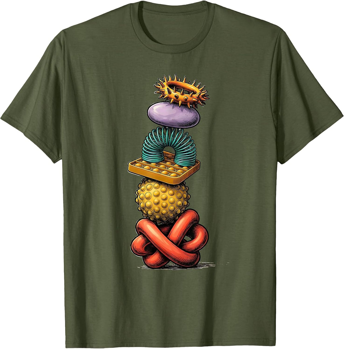 Special Education Sensory Fidget Tools Graphic T-Shirt - Olive Green
