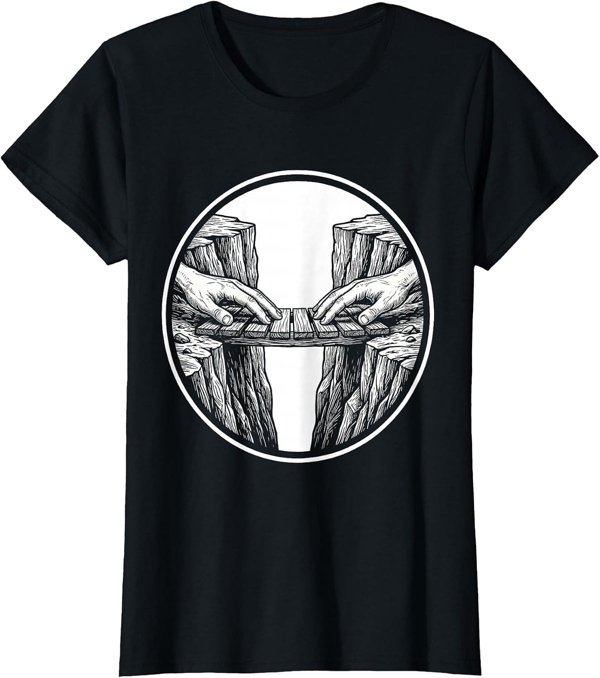 Women's Suicide Prevention Awareness Bridge Builder Graphic T-Shirt - Black