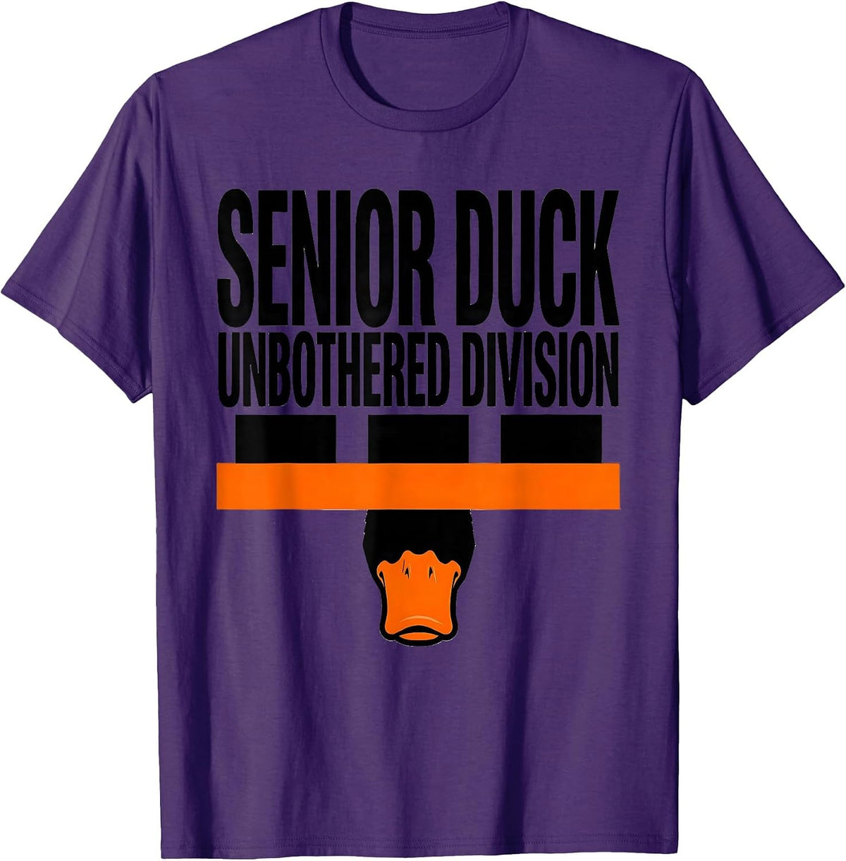 Senior Duck Unbothered Division Funny Duck Novelty Humor T-Shirt - Purple