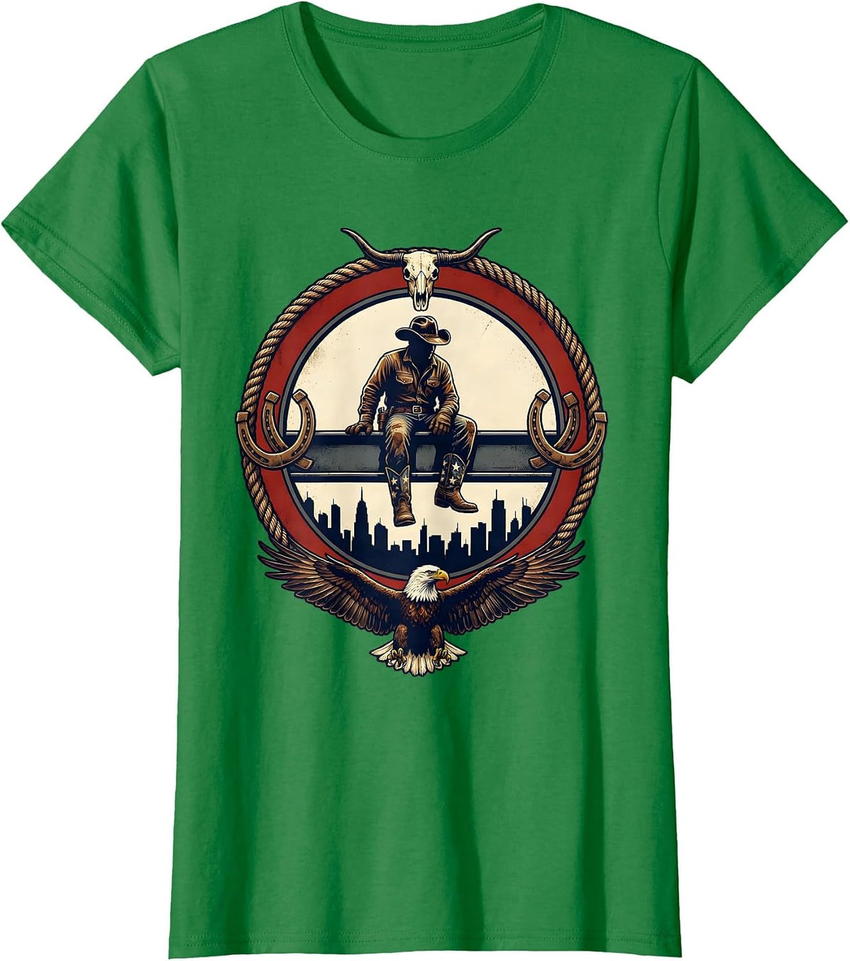 Steelworker Above the Skyline American Pride T-Shirt - Kelly Green