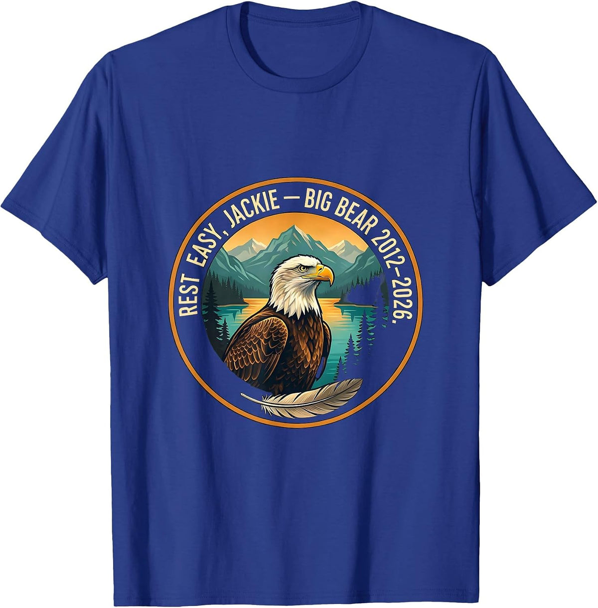 Men's Rest Easy Jackie Big Bear 2012–2026 Eagle Memorial Tribute T-Shirt - Royal Blue