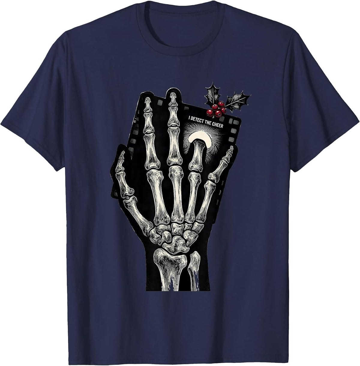 Men's I Detect The Cheer Scratchboard Radiology Tech Humor T-Shirt - Navy Blue
