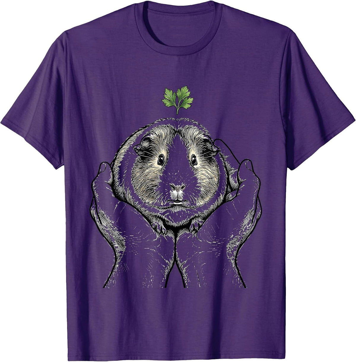 Men's Guinea Pig Hands Cute Pet Lover Gift T-Shirt - Purple