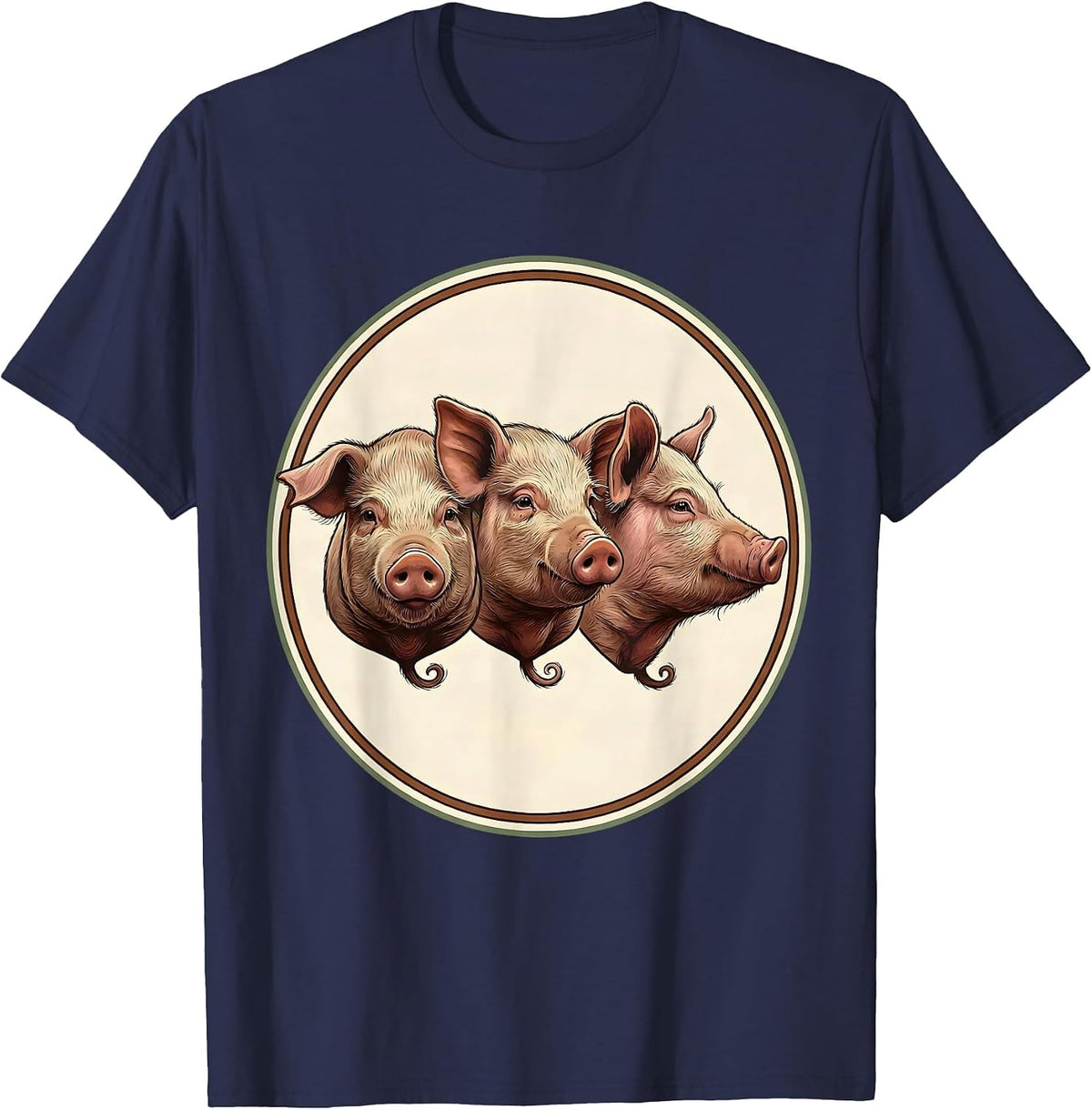 Men's Sealed Pig Badge Guinea Pig Lover Funny Pet Humor T-Shirt - Navy Blue