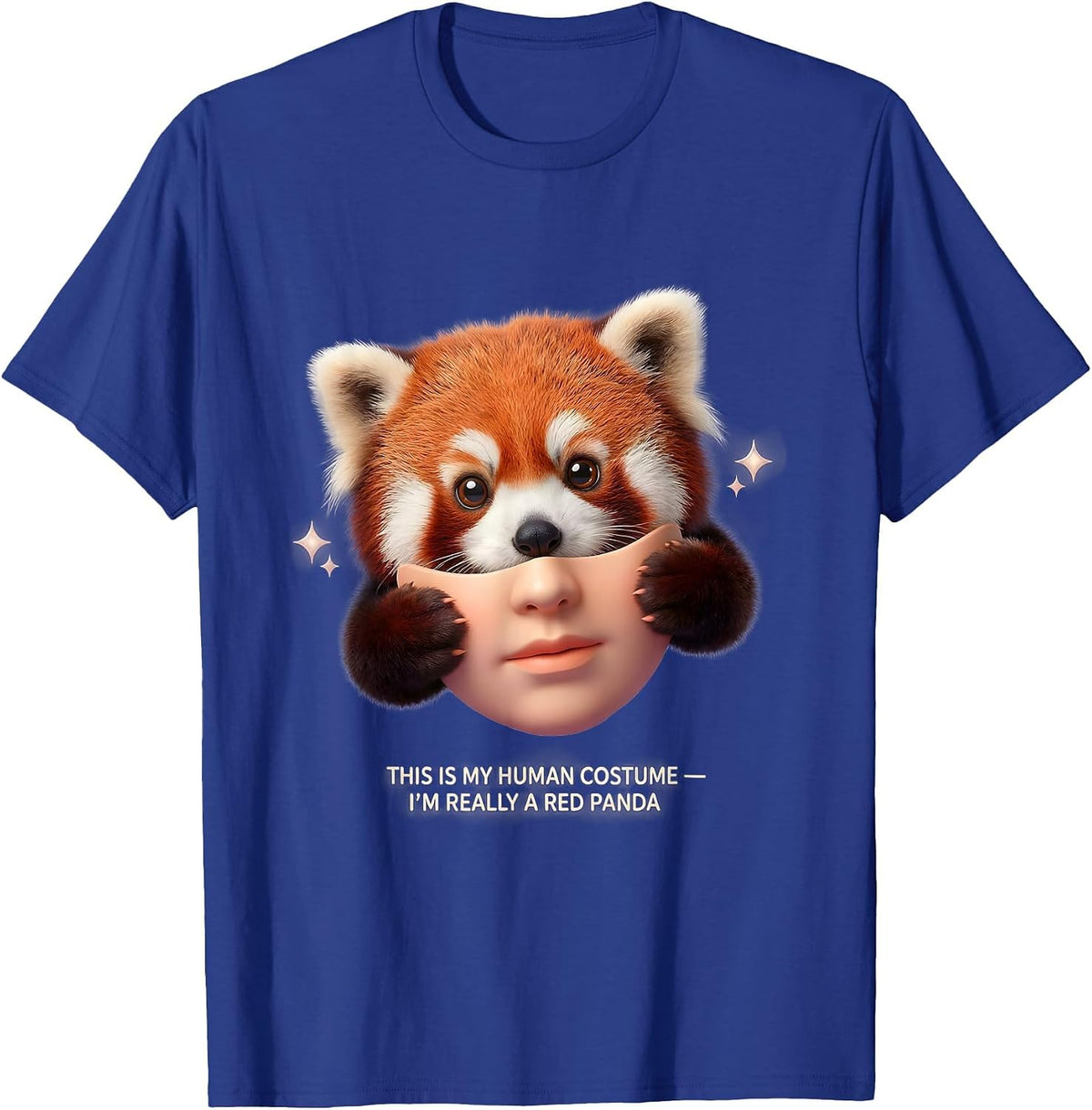 This Is My Human Costume I'm Really A Red Panda Cute T-Shirt - Royal Blue