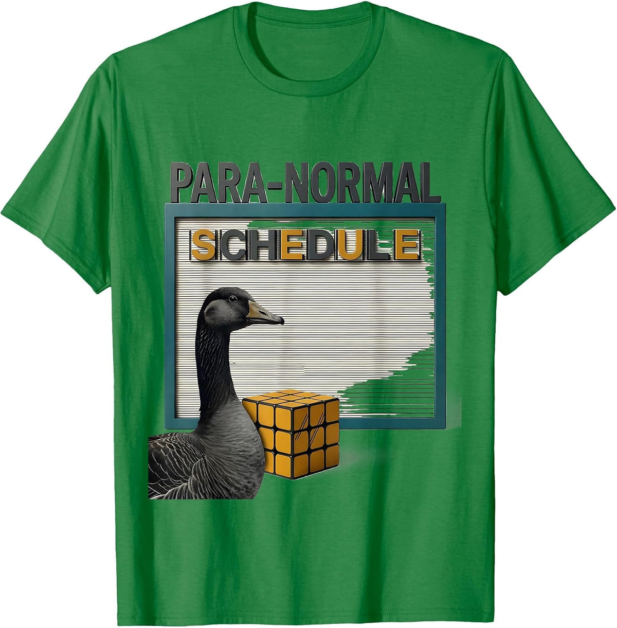 Men's Para-Normal Schedule Midcentury Modern Funny T-Shirt - Kelly Green