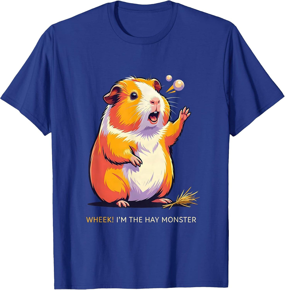 Men's Wheek! I'm The Hay Monster Cute Guinea Pig Cartoon Humor T-Shirt - Royal Blue
