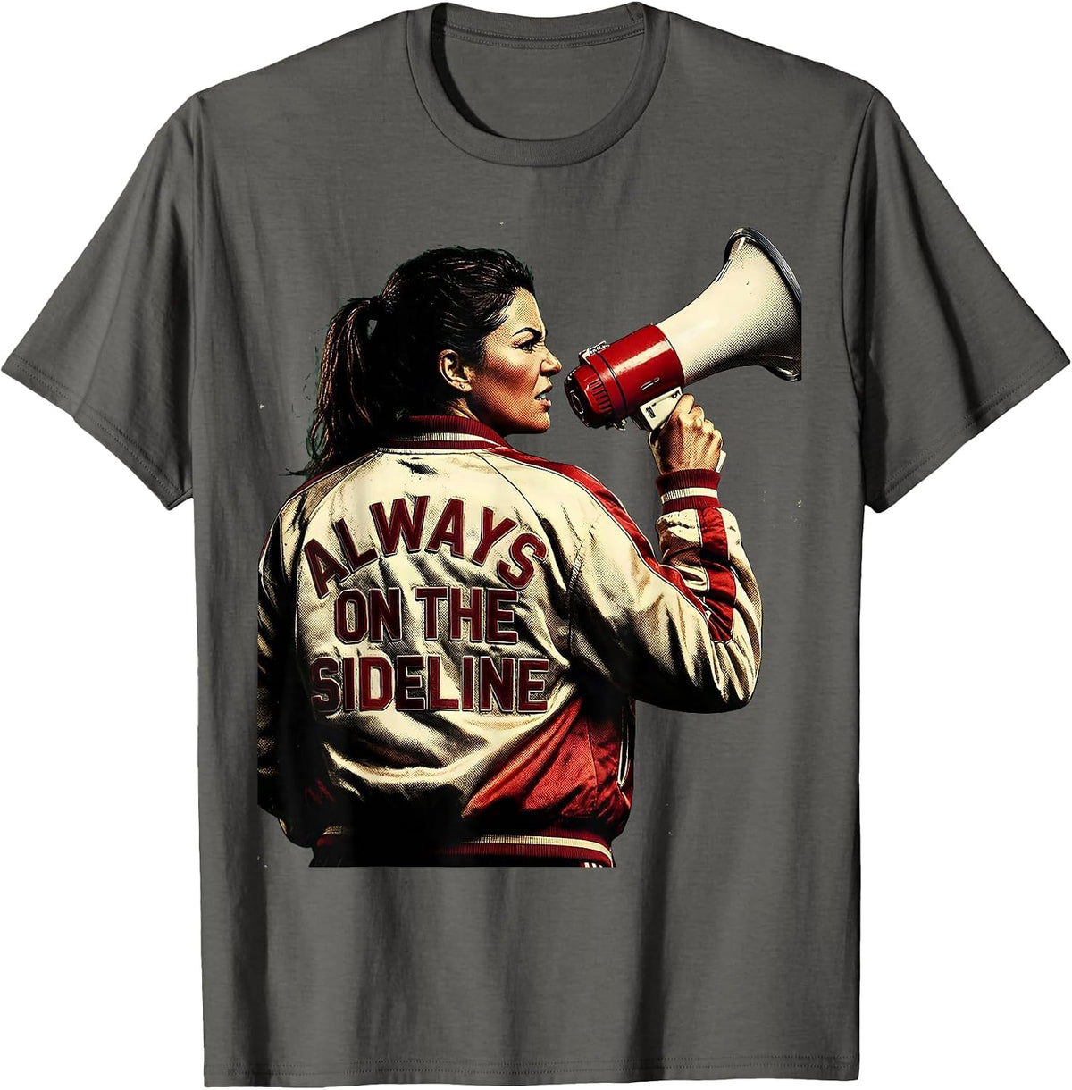 Always On The Sideline Soccer Mom Design T-Shirt - Asphalt Grey