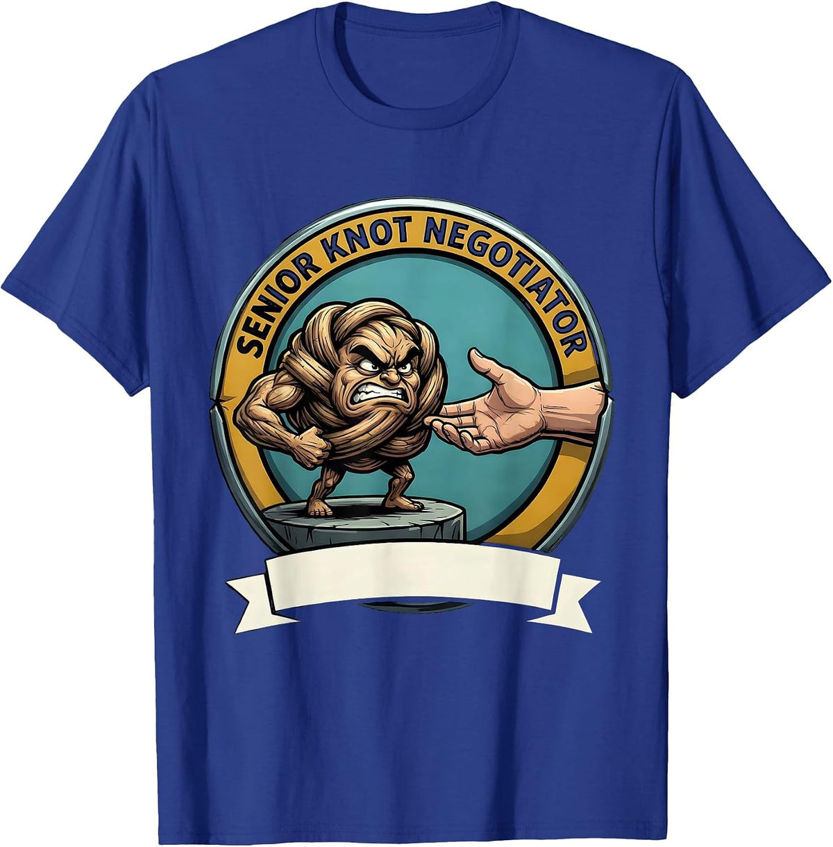 Men's Senior Knot Negotiator Funny Massage Therapist Chiropractor T-Shirt - Royal Blue
