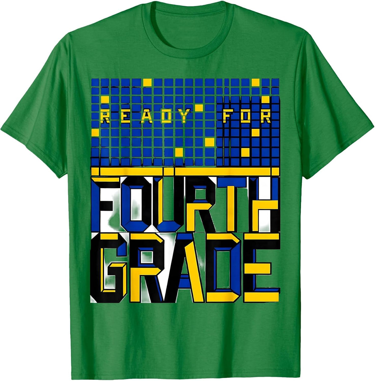 Men's Ready For Fourth Grade Geometric Preppy Girls Back To School T-Shirt - Kelly Green