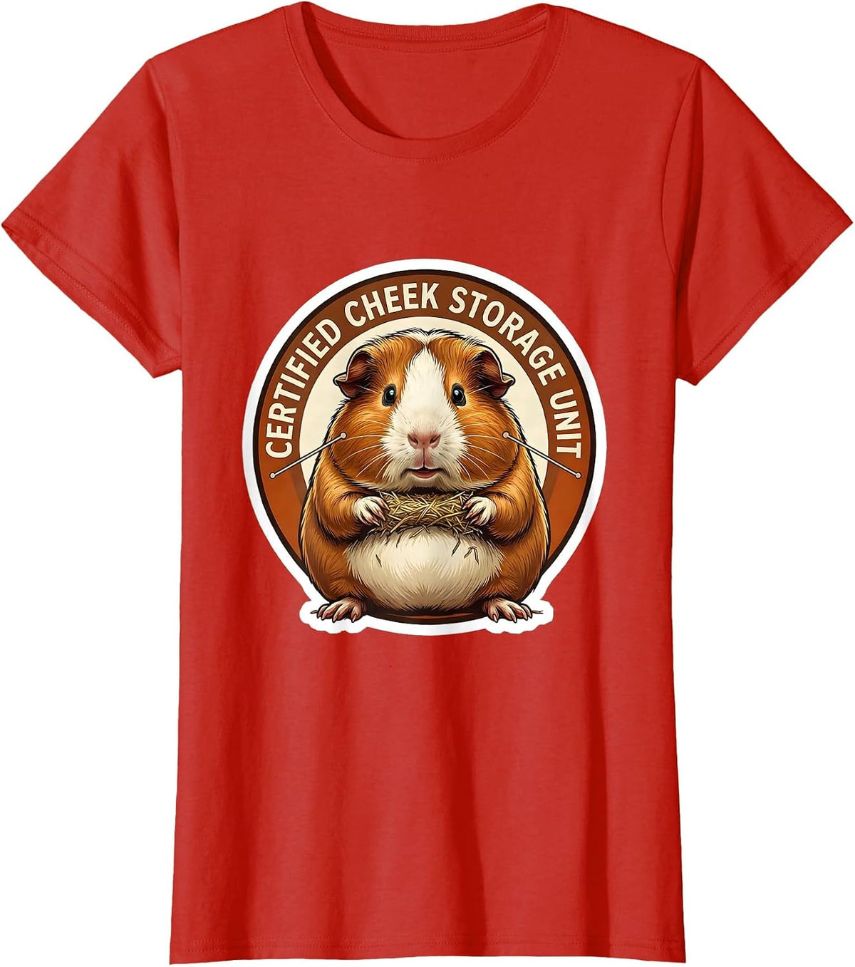 Certified Cheek Storage Unit Funny Guinea Pig Lover Cavy T-Shirt - Red
