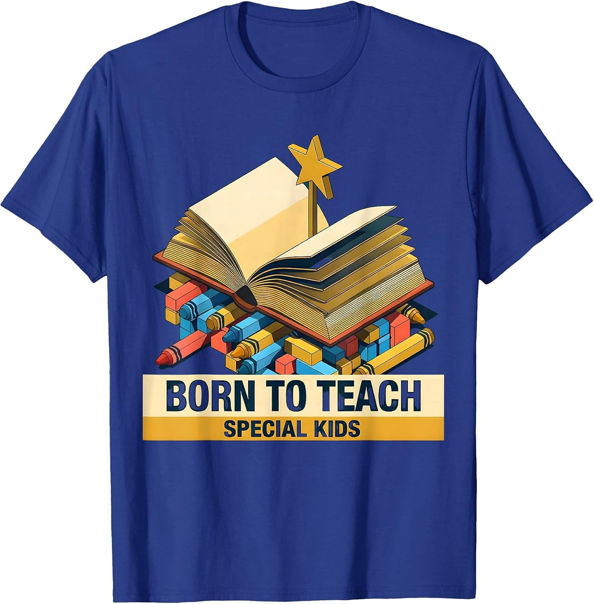 Men's Born to Teach Special Kids Special Education Design T-Shirt - Royal Blue