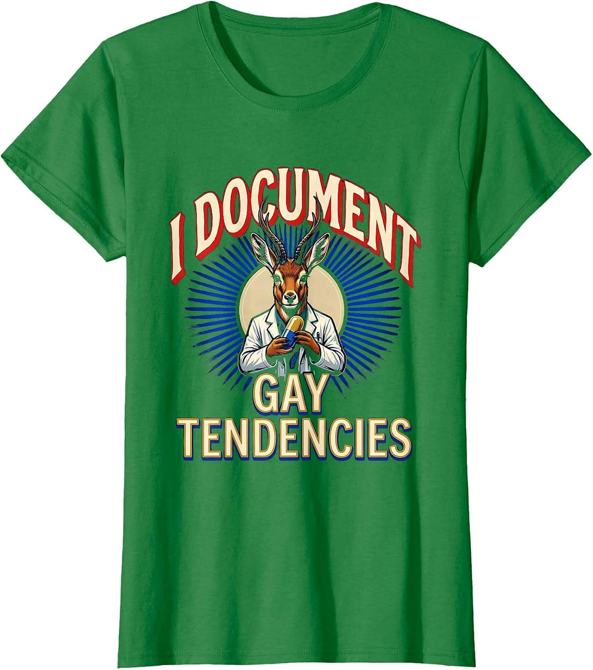Women's I Document Gay Tendencies Funny Bootleg Meme Humor Queer T-Shirt - Kelly Green