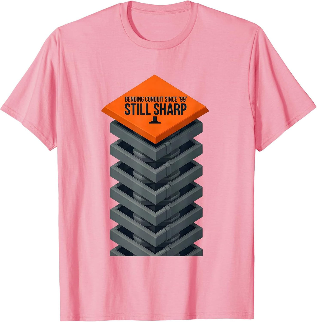 Men's Bending Conduit Since '99, Still Sharp Funny Electrician T-Shirt - Pink