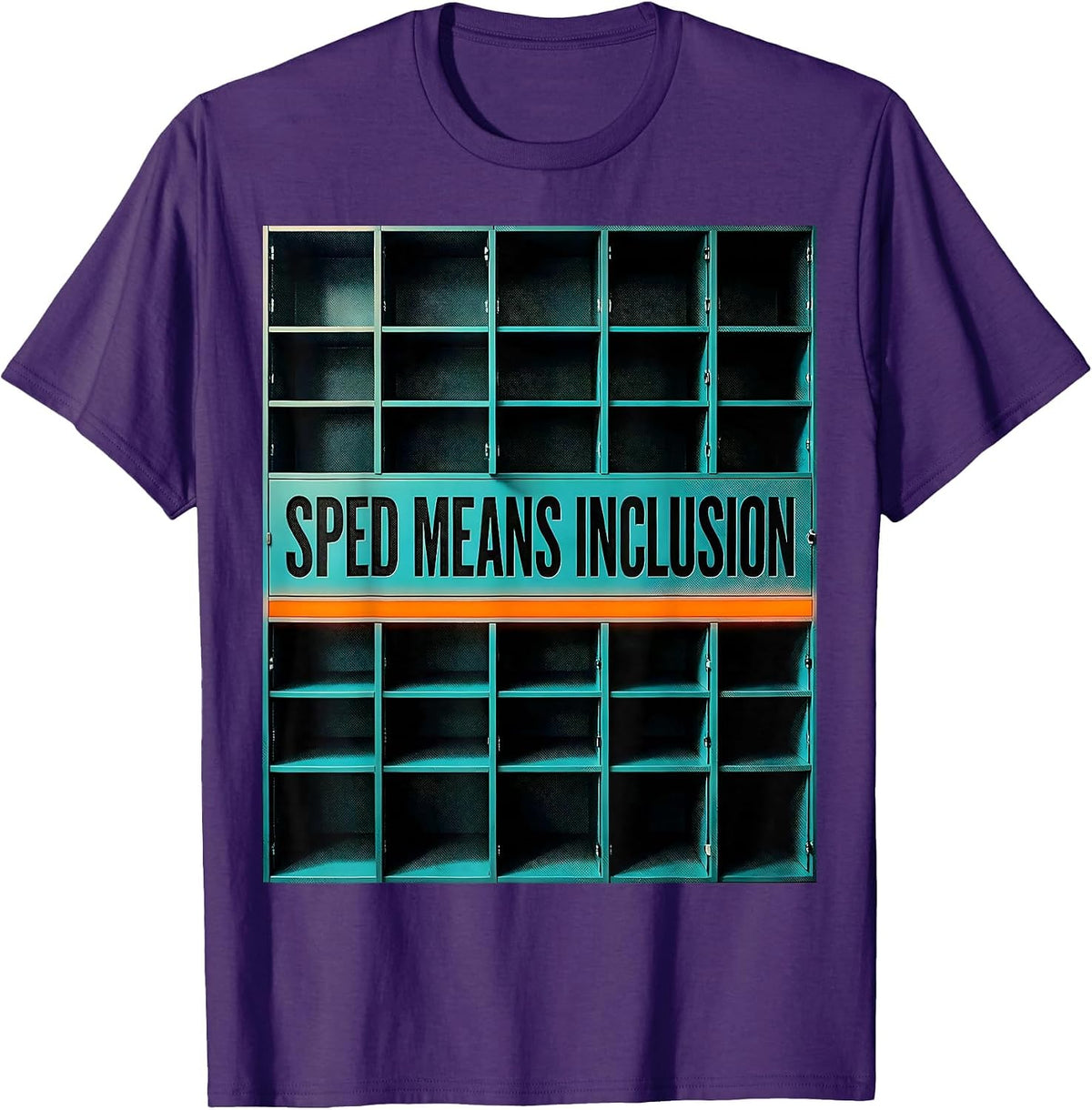 SPED Means Inclusion Risograph Special Education Teacher T-Shirt - Purple