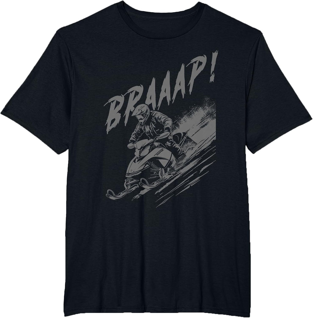 Snowmobile Braap Braaap! Motor Sled Snowmobiling T-Shirt - Black