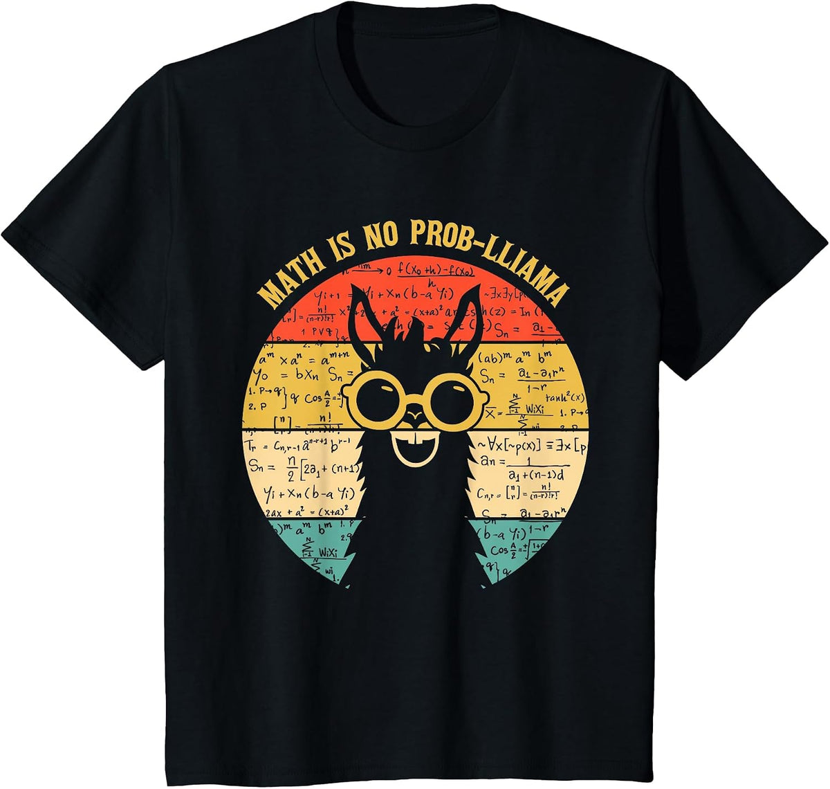 Math is No Prob-Llama - Math Llama Teacher T-Shirt - Black