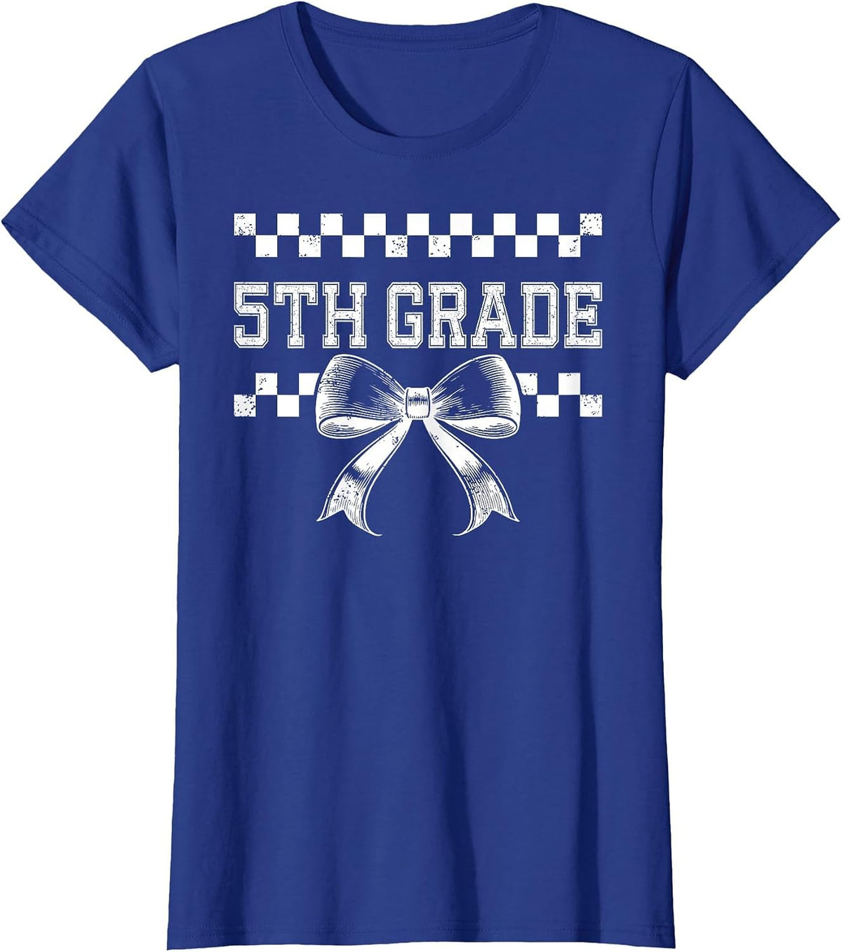 Coquette Bow 5th Grade Teacher Women Kids Preppy Fifth Grade T-Shirt - Royal Blue