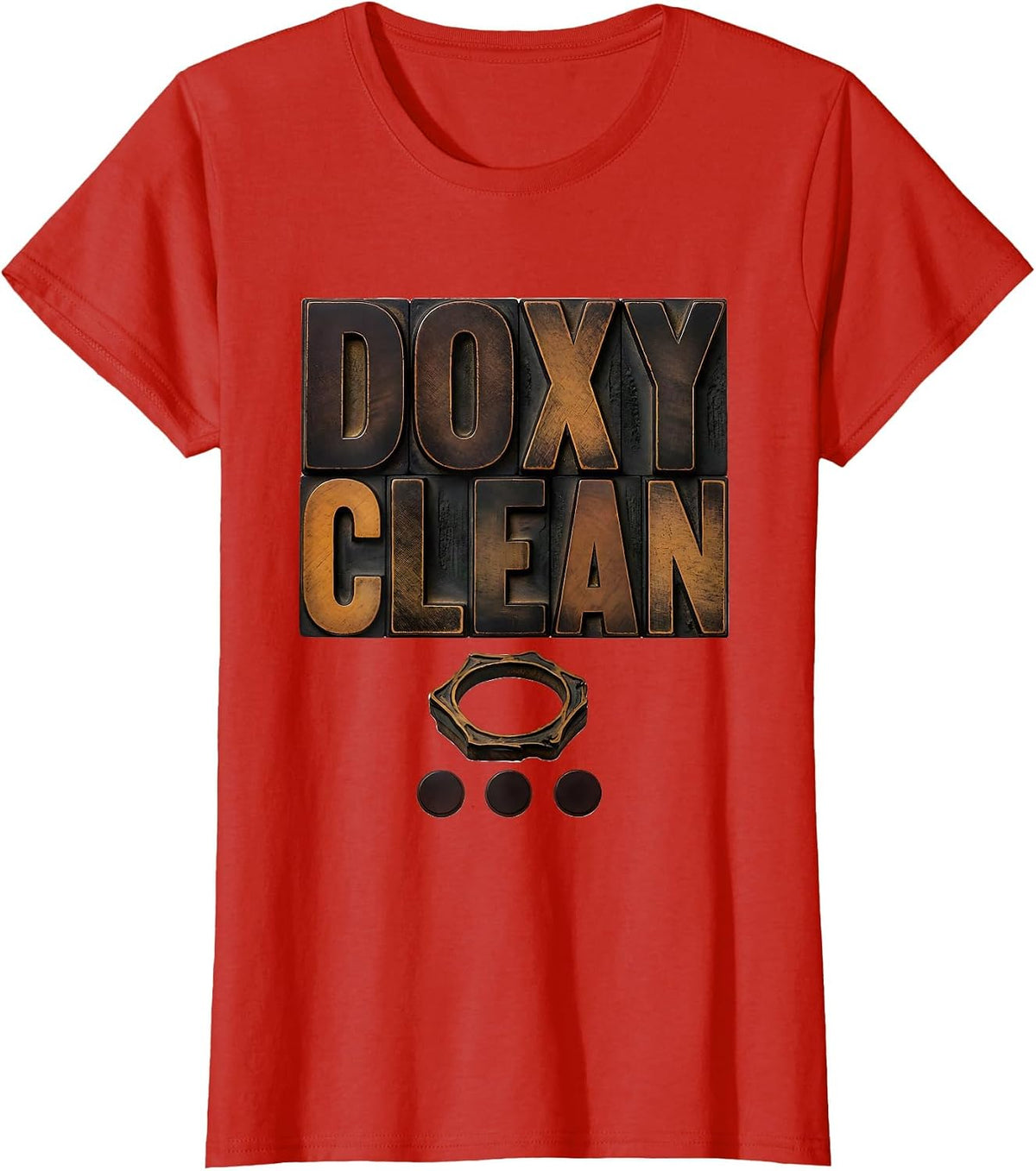 Doxy Clean Wood Type Letterpress Pharmacy Technician Novelty T-Shirt - Red
