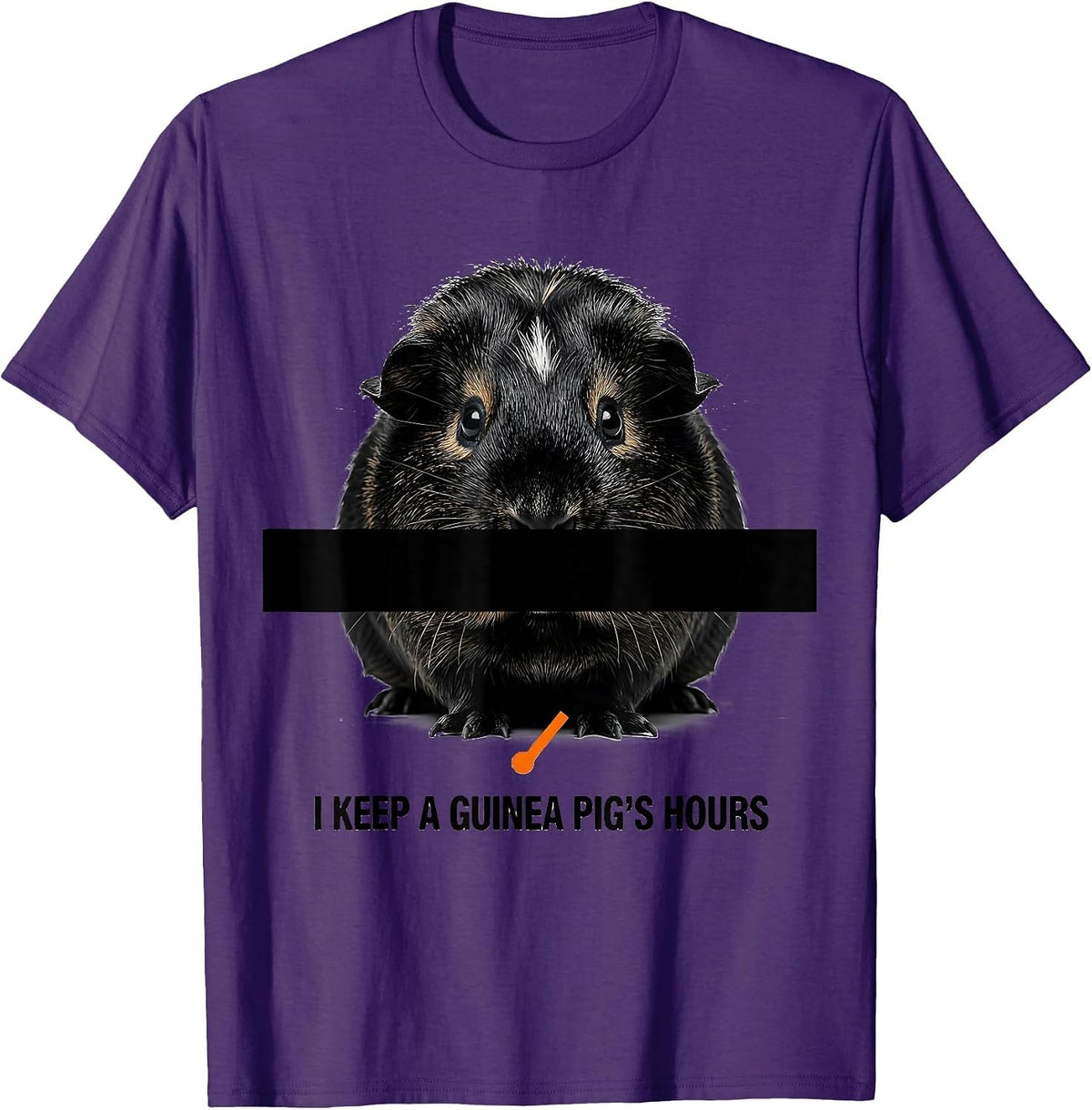 Men's I Keep A Guinea Pig's Hours Funny Cavy Lover Pet Owner T-Shirt - Purple