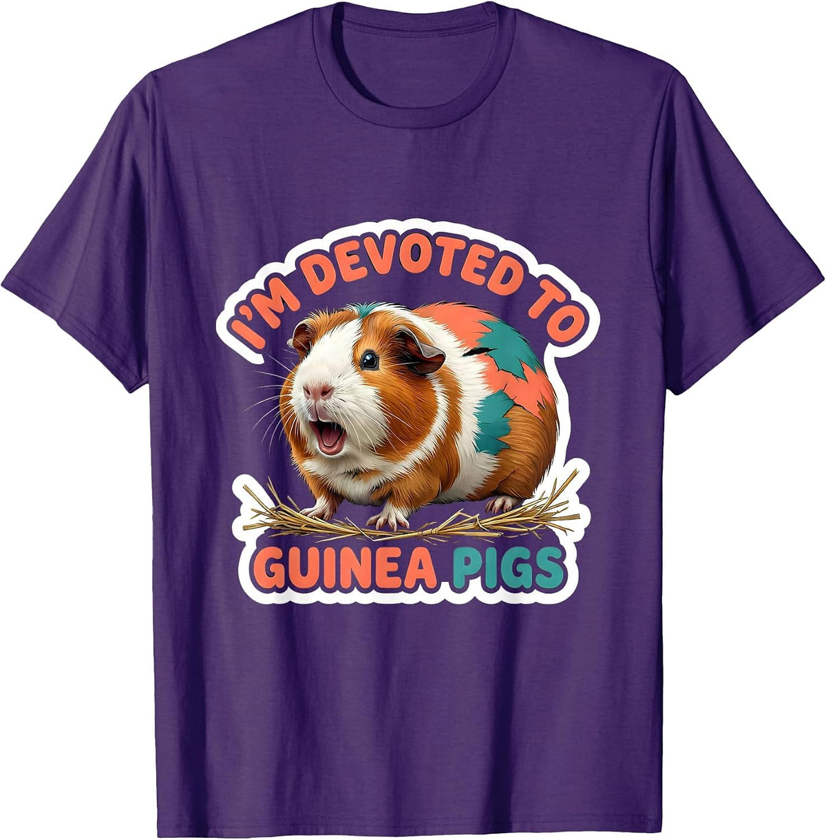 Men's I'm Devoted To Guinea Pigs Cute Guinea Pig Owner Pet Lover T-Shirt - Purple
