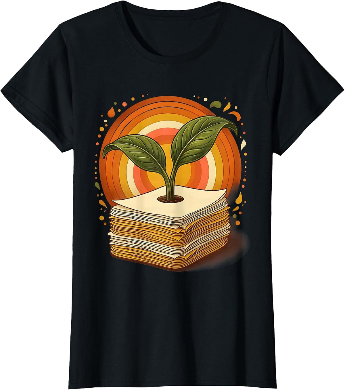 Women's Special Education Teacher Seedling Growth Graphic T-Shirt - Black