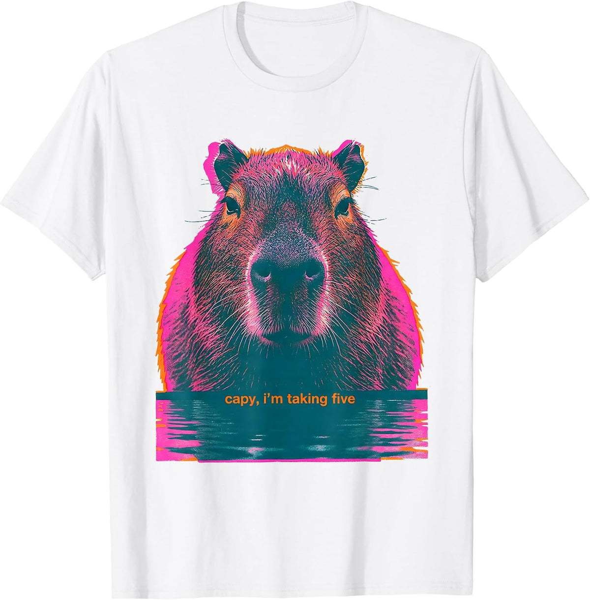 Men's capy, i'm taking five Funny Capybara Animal Lover Meme Humor T-Shirt - White