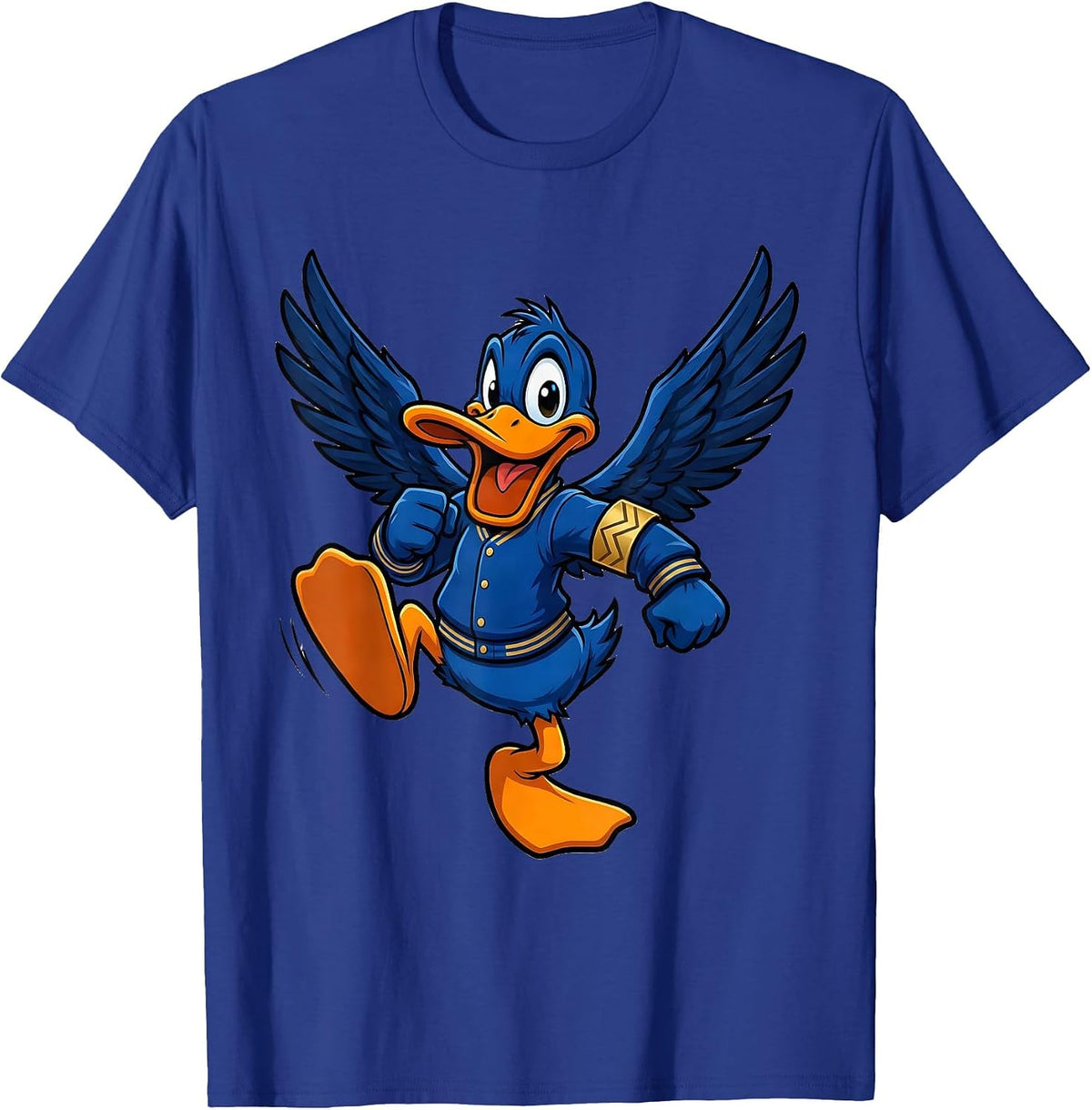 Men's Duck Mascot Sports Humor Casual Novelty Gift T-Shirt - Royal Blue