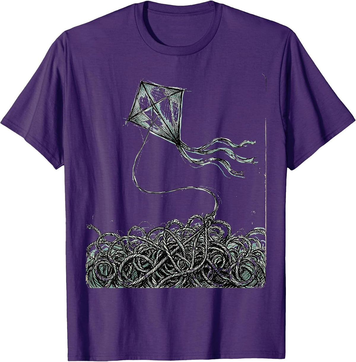 Suicide Awareness Kite Rising Above Chaos Design T-Shirt - Purple